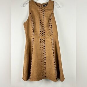Women's Faux Suede Laser Cut Dress